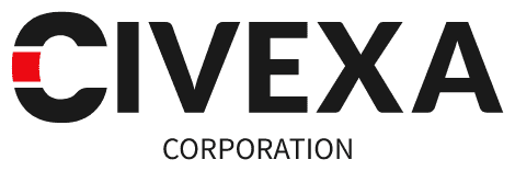 Civexa Corporation logo featuring the brand name with a red accent and modern typography.